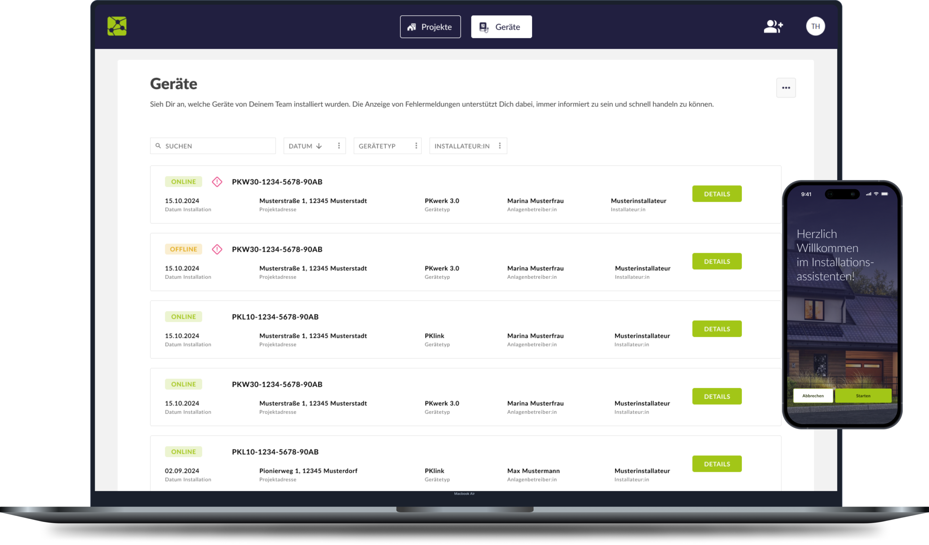 PIONIERKRAFT PARTNER-Portal für Solateure ist eine interaktive Installations- und Verwaltungssoftware.